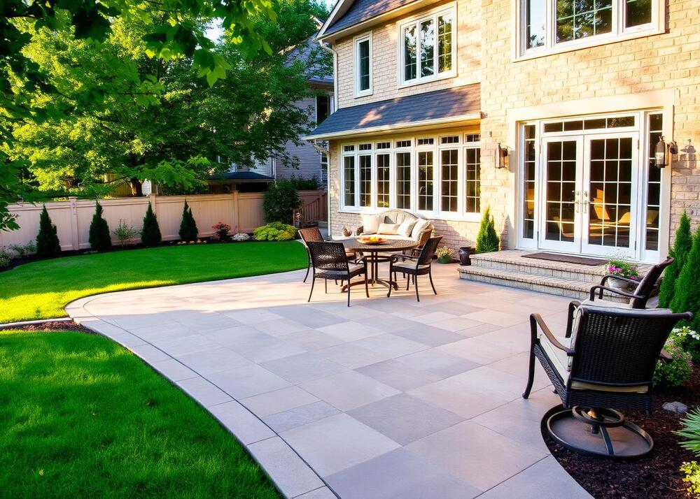 Backyard patio and path