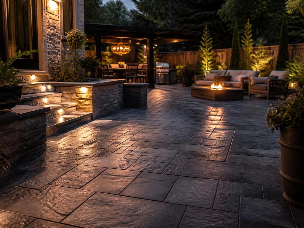 Stamped concrete patio